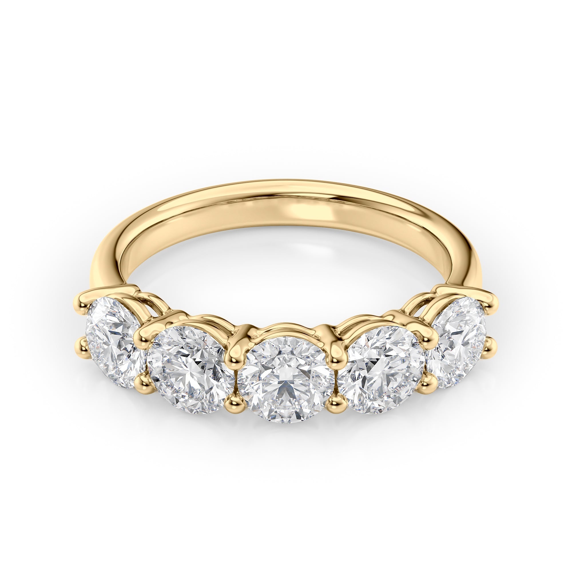 2ct Georgiana Round Cut Moissanite Ring - Gold