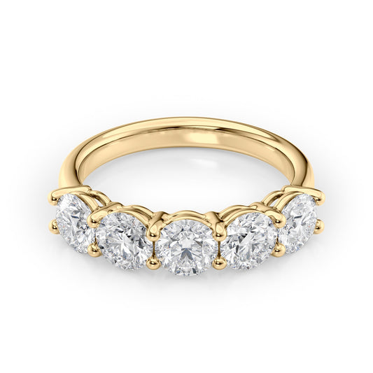 2ct Georgiana Round Cut Moissanite Ring - Gold