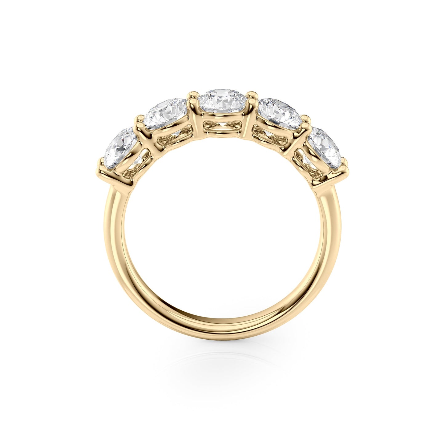 2ct Georgiana Round Cut Moissanite Ring - Gold