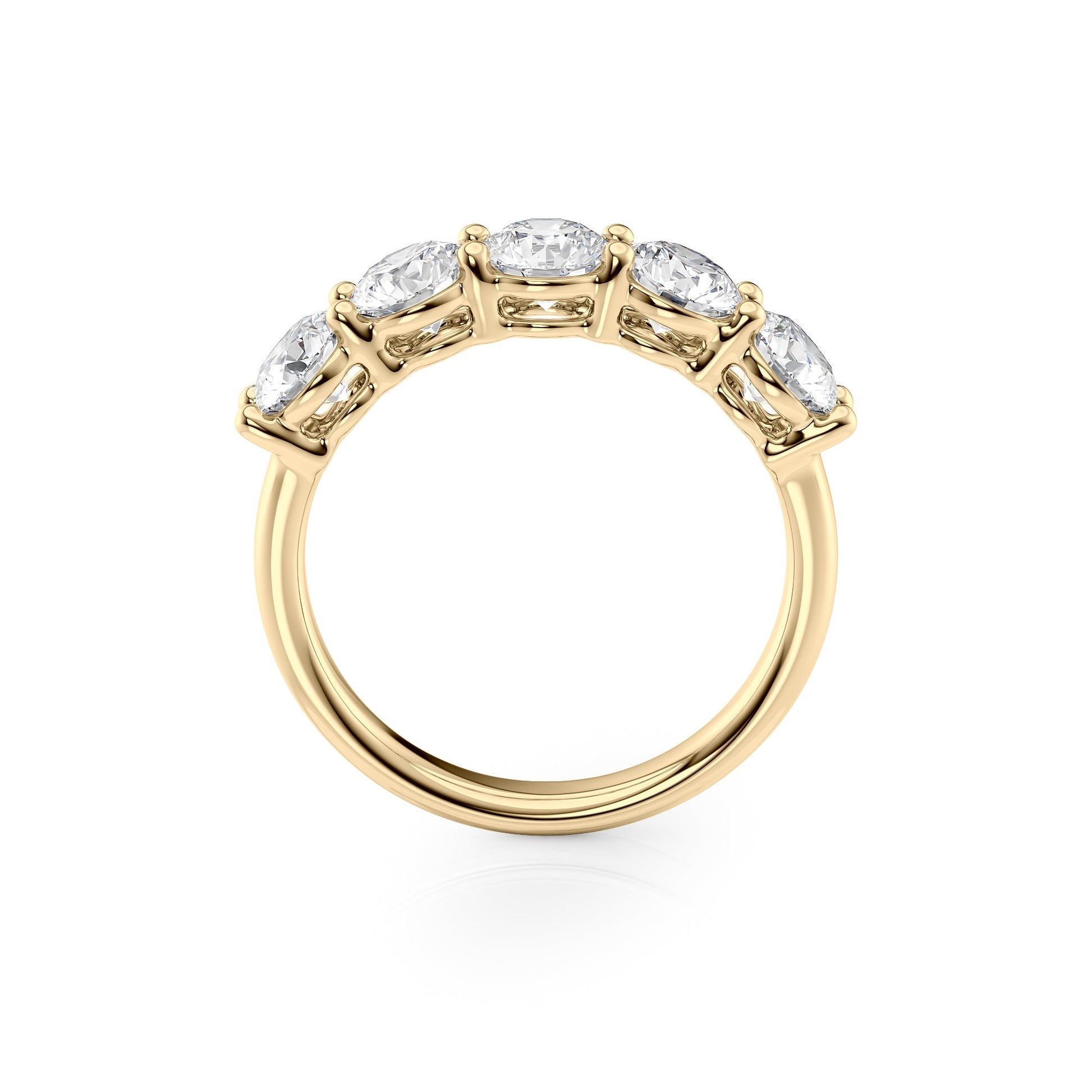 2ct Georgiana Round Cut Moissanite Ring - Gold