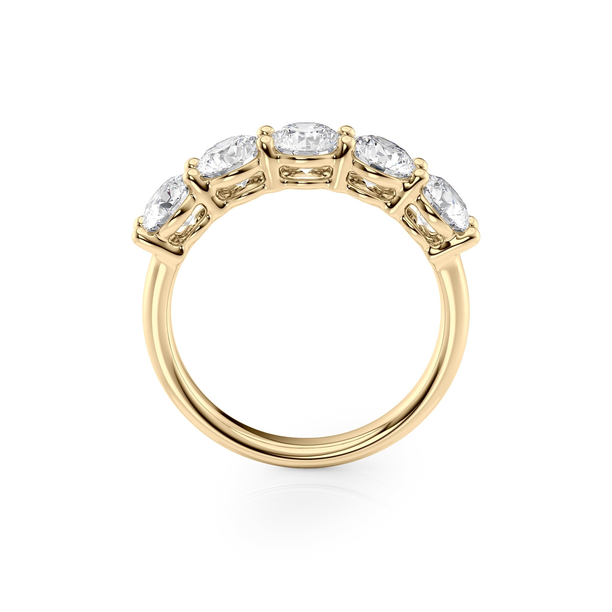 2ct Georgiana Round Cut Moissanite Ring - Gold