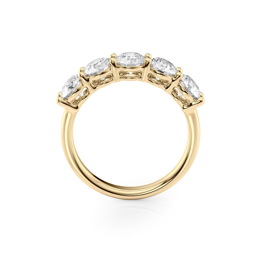 2ct Georgiana Round Cut Moissanite Ring - Gold