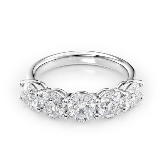 2.5ct Nola Round Cut Moissanite Ring - Silver