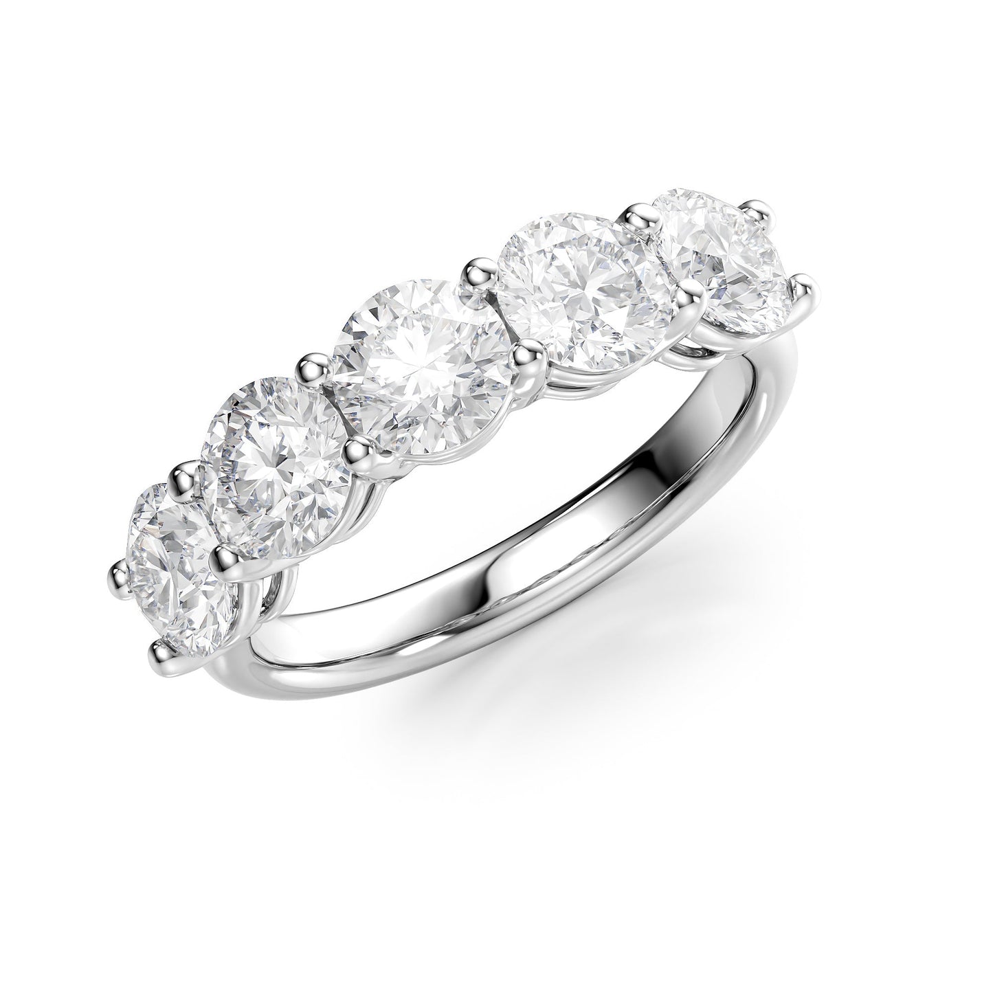 2.5ct Nola Round Cut Moissanite Ring - Silver