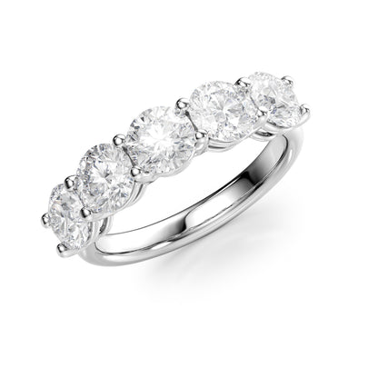 2.5ct Nola Round Cut Moissanite Ring - Silver