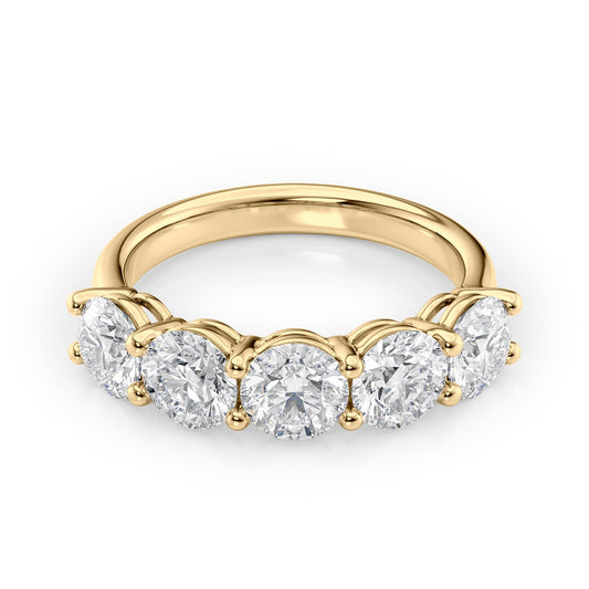 2.5ct Nola Round Cut Moissanite Ring - Gold