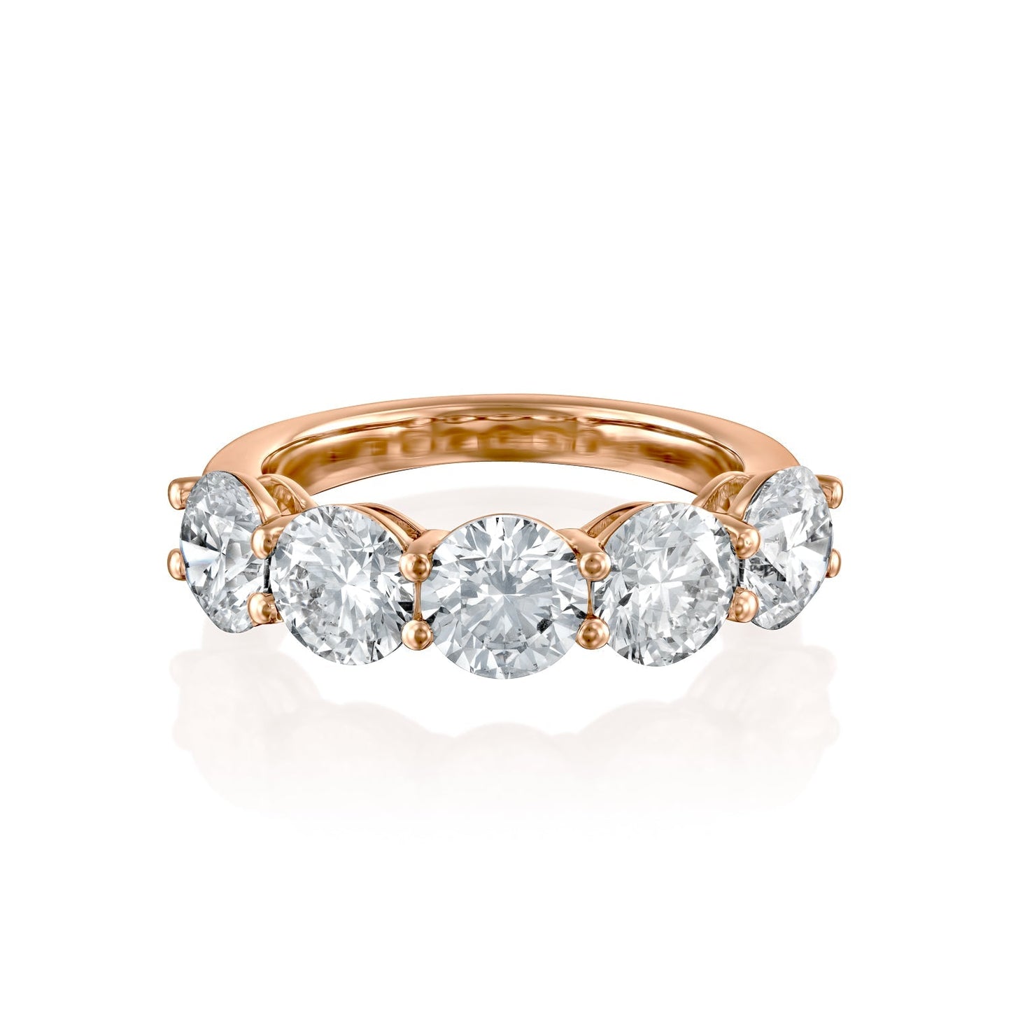3.5ct Dorothea Round Cut Moissanite Ring - Rose Gold