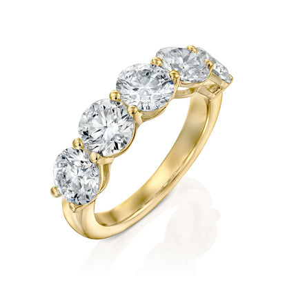 3.5ct Dorothea Round Cut Moissanite Ring - Gold