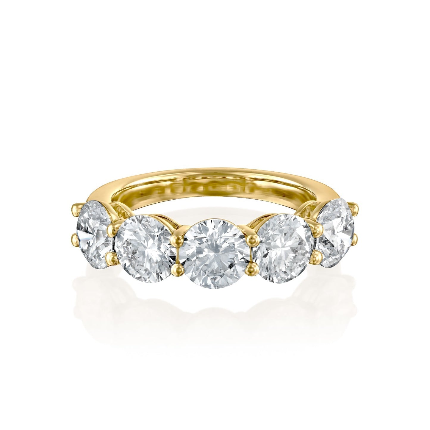 3.5ct Dorothea Round Cut Moissanite Ring - Gold
