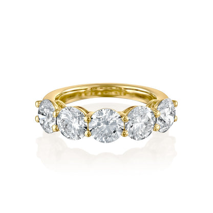 3.5ct Dorothea Round Cut Moissanite Ring - Gold