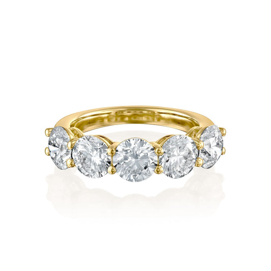 3.5ct Dorothea Round Cut Moissanite Ring - Gold