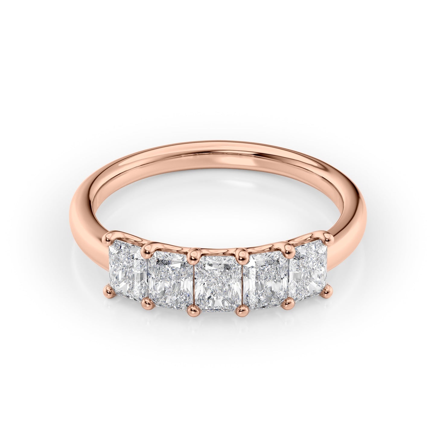 1ct Laurel Radiant Cut Moissanite Ring - Rose Gold
