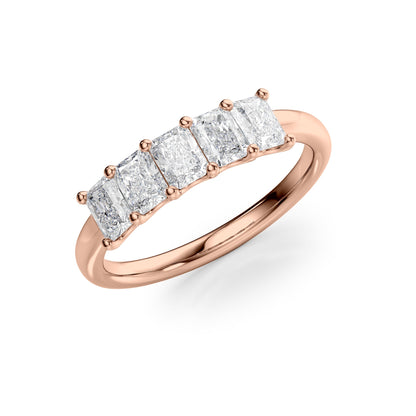 1ct Laurel Radiant Cut Moissanite Ring - Rose Gold