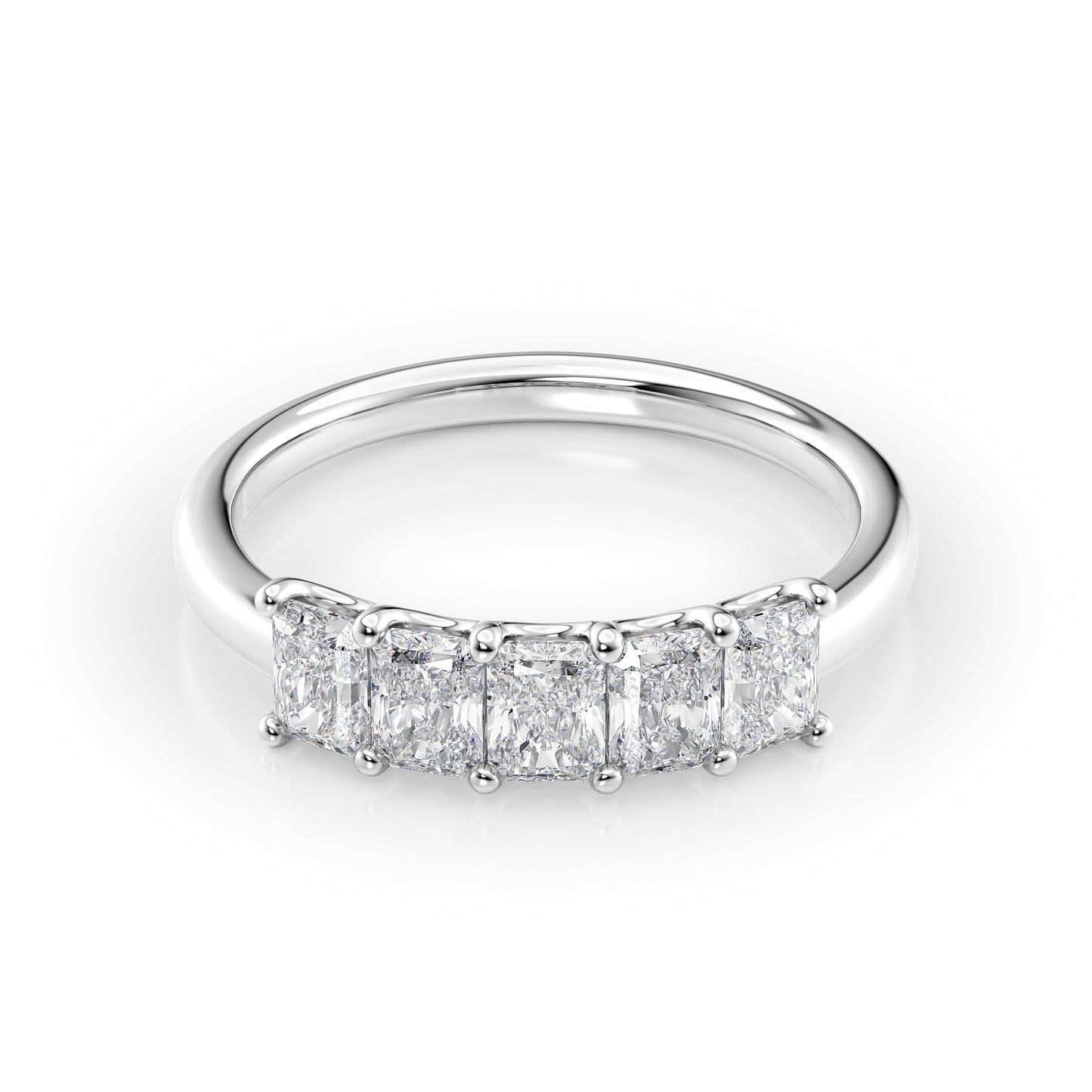 1ct Laurel Radiant Cut Moissanite Ring - Silver