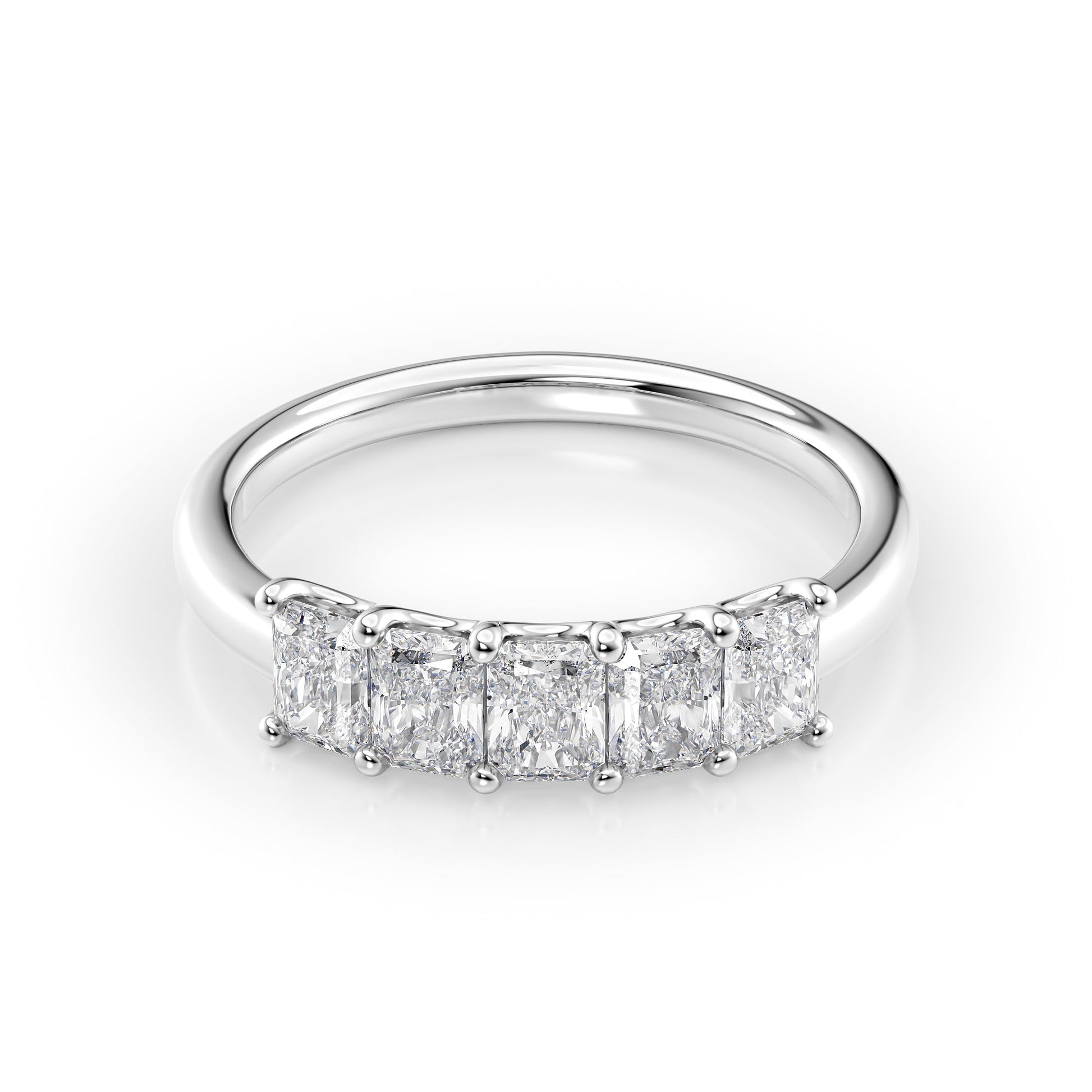 1ct Laurel Radiant Cut Moissanite Ring - Silver
