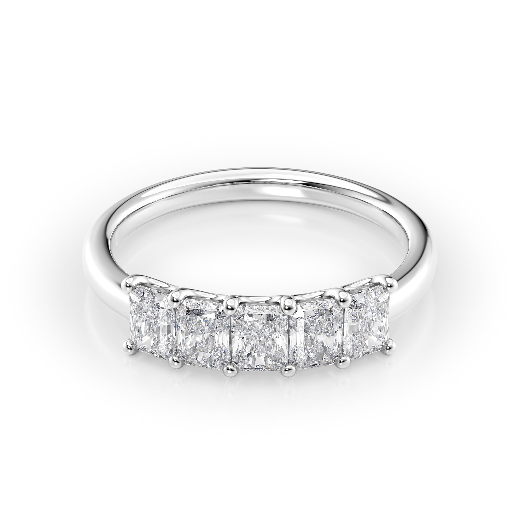 1ct Laurel Radiant Cut Moissanite Ring - Silver