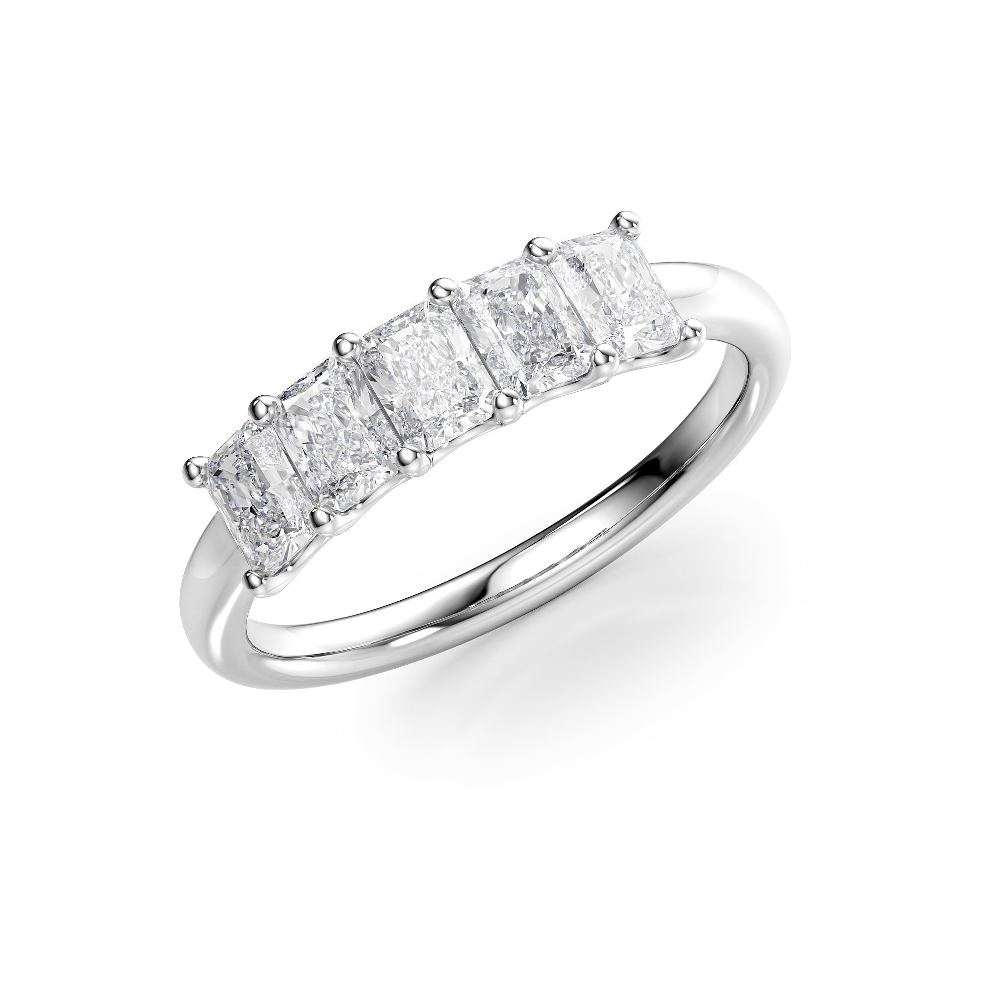 1ct Laurel Radiant Cut Moissanite Ring - Silver