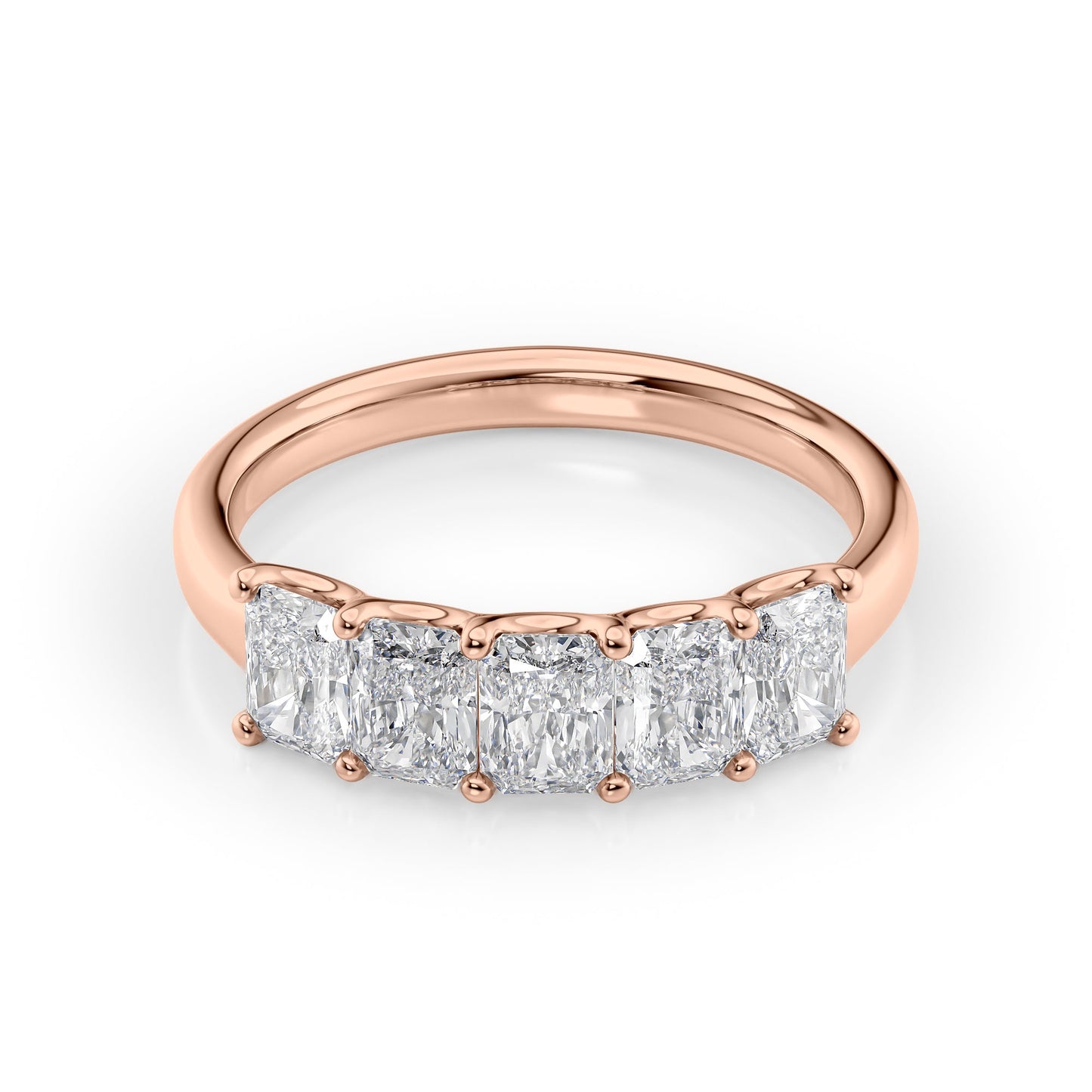 1.5ct Bice Radiant Cut Moissanite Ring - Rose Gold