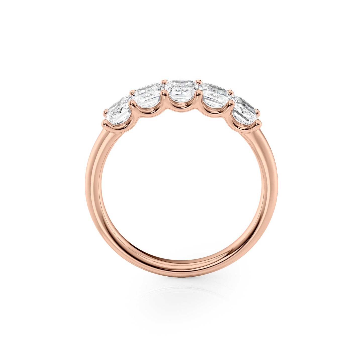 1.5ct Bice Radiant Cut Moissanite Ring - Rose Gold