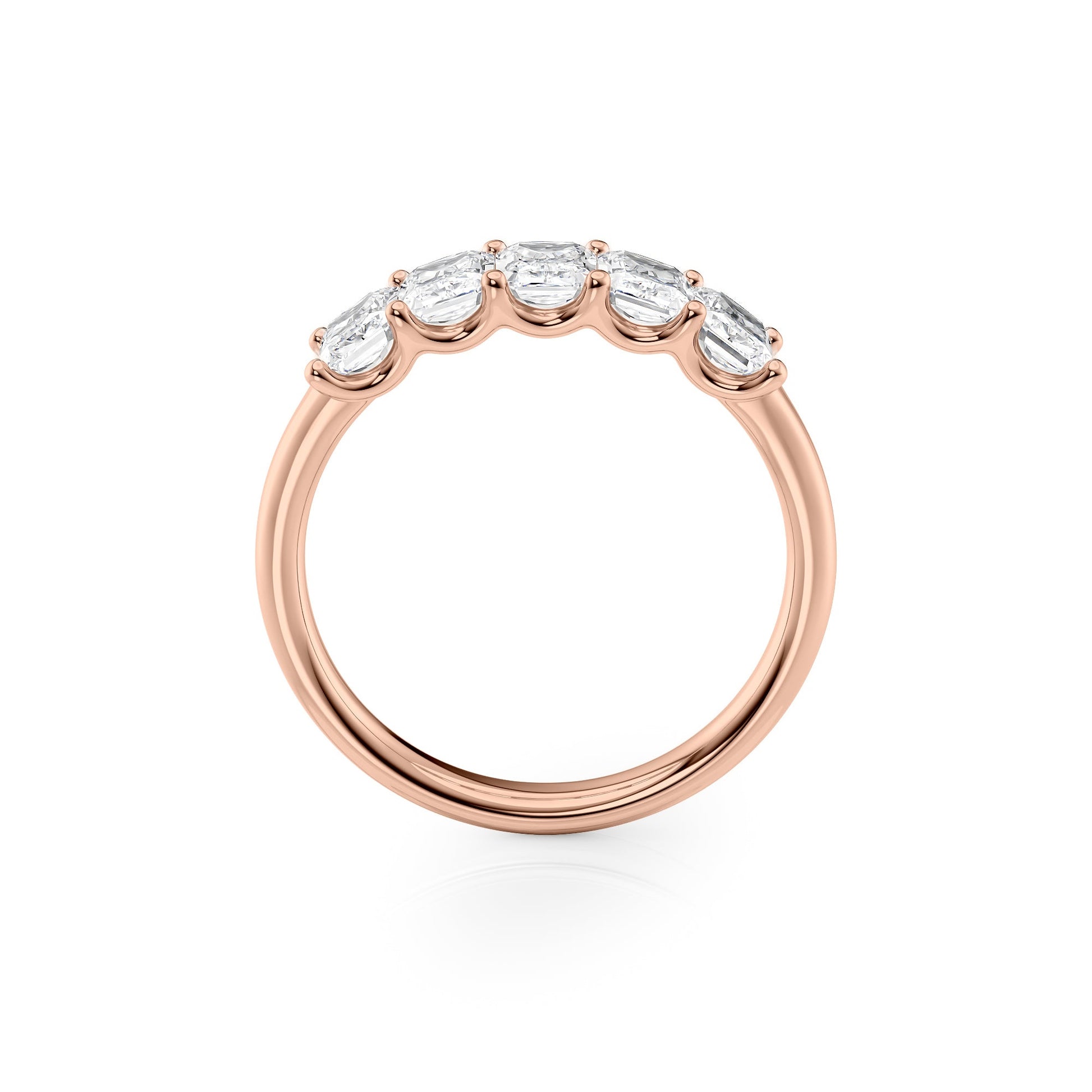 1.5ct Bice Radiant Cut Moissanite Ring - Rose Gold