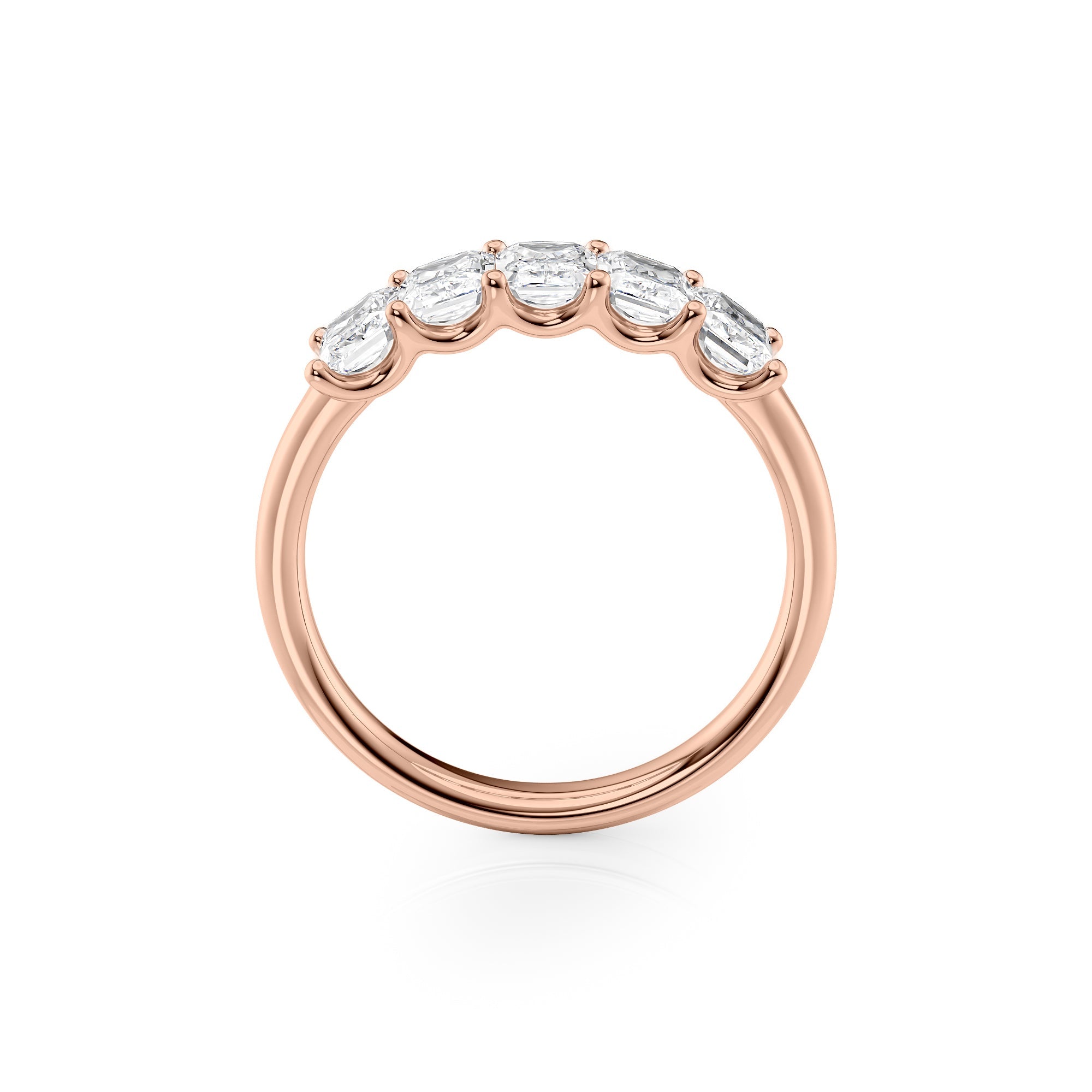 1.5ct Bice Radiant Cut Moissanite Ring - Rose Gold