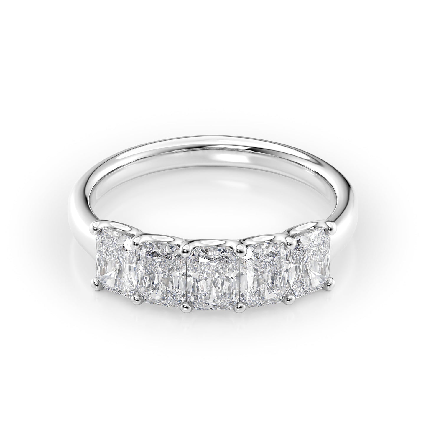 1.5ct Bice Radiant Cut Moissanite Ring - Silver