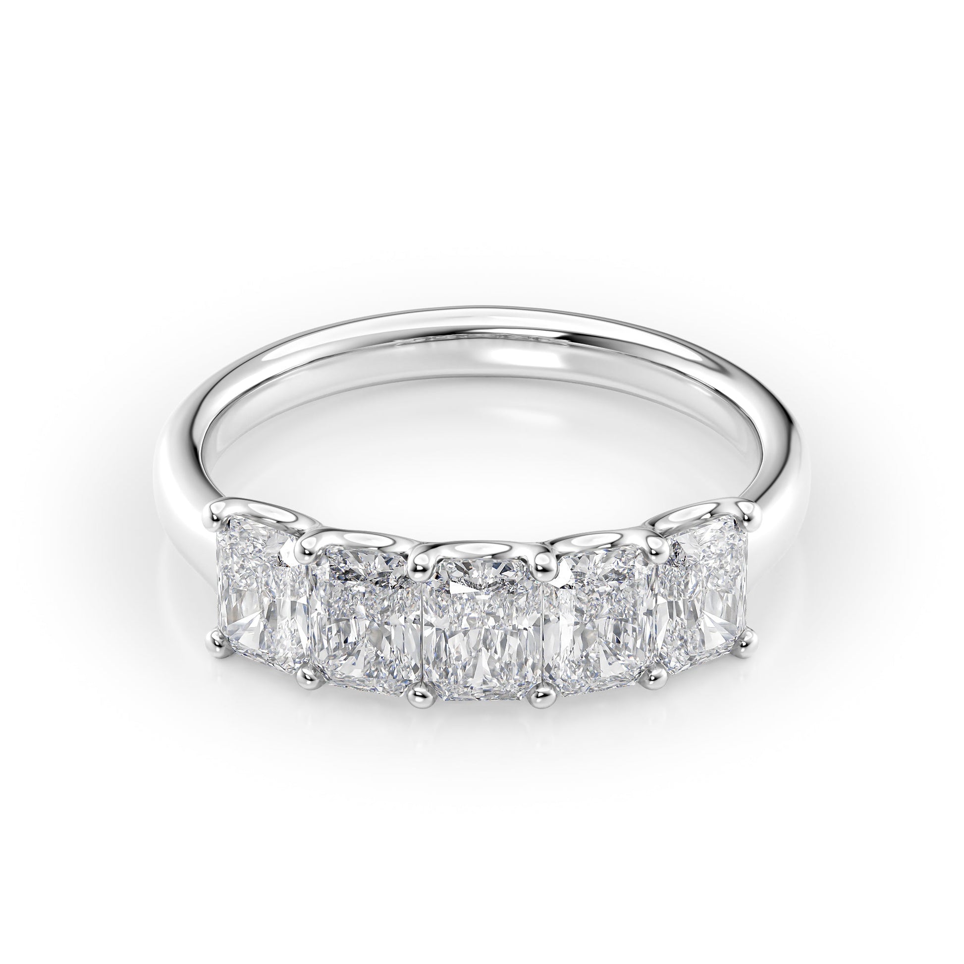 1.5ct Bice Radiant Cut Moissanite Ring - Silver