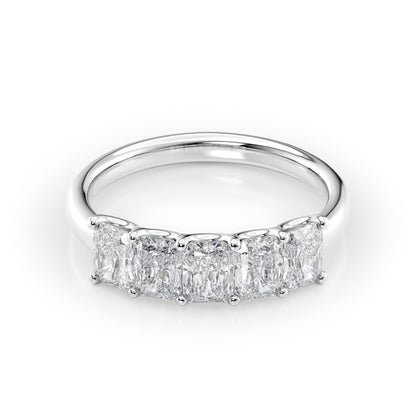 1.5ct Bice Radiant Cut Moissanite Ring - Silver