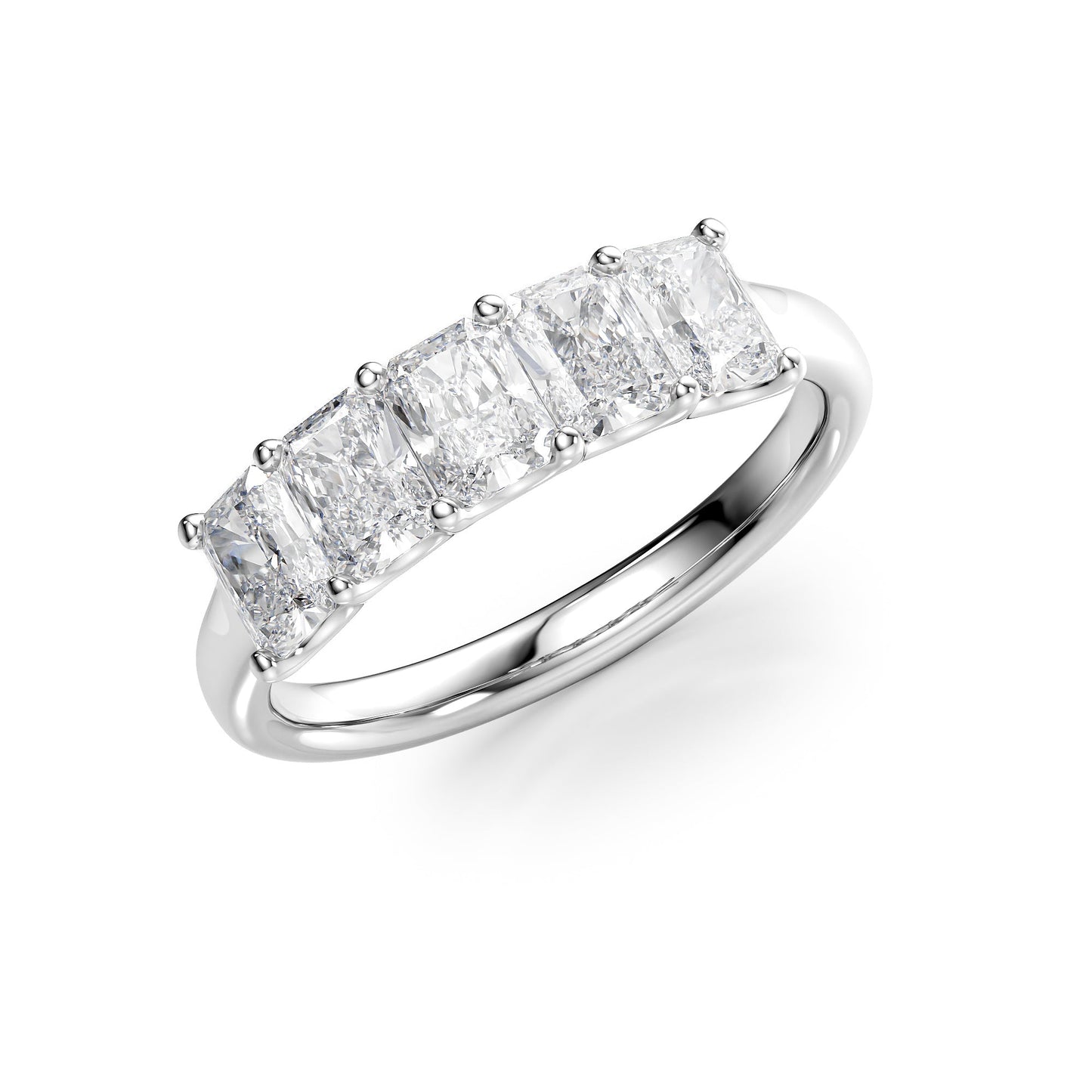 1.5ct Bice Radiant Cut Moissanite Ring - Silver