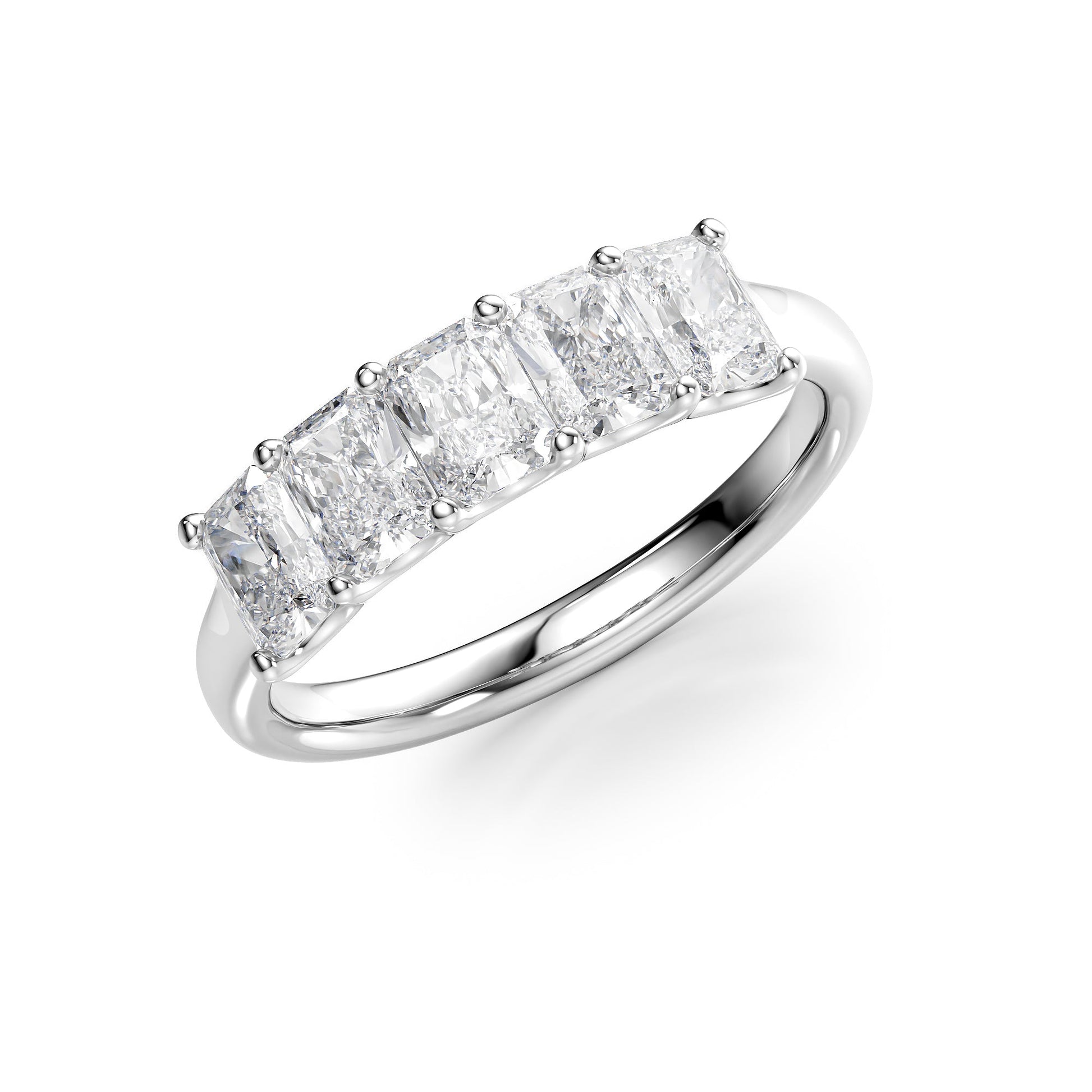 1.5ct Bice Radiant Cut Moissanite Ring - Silver