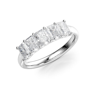1.5ct Bice Radiant Cut Moissanite Ring - Silver