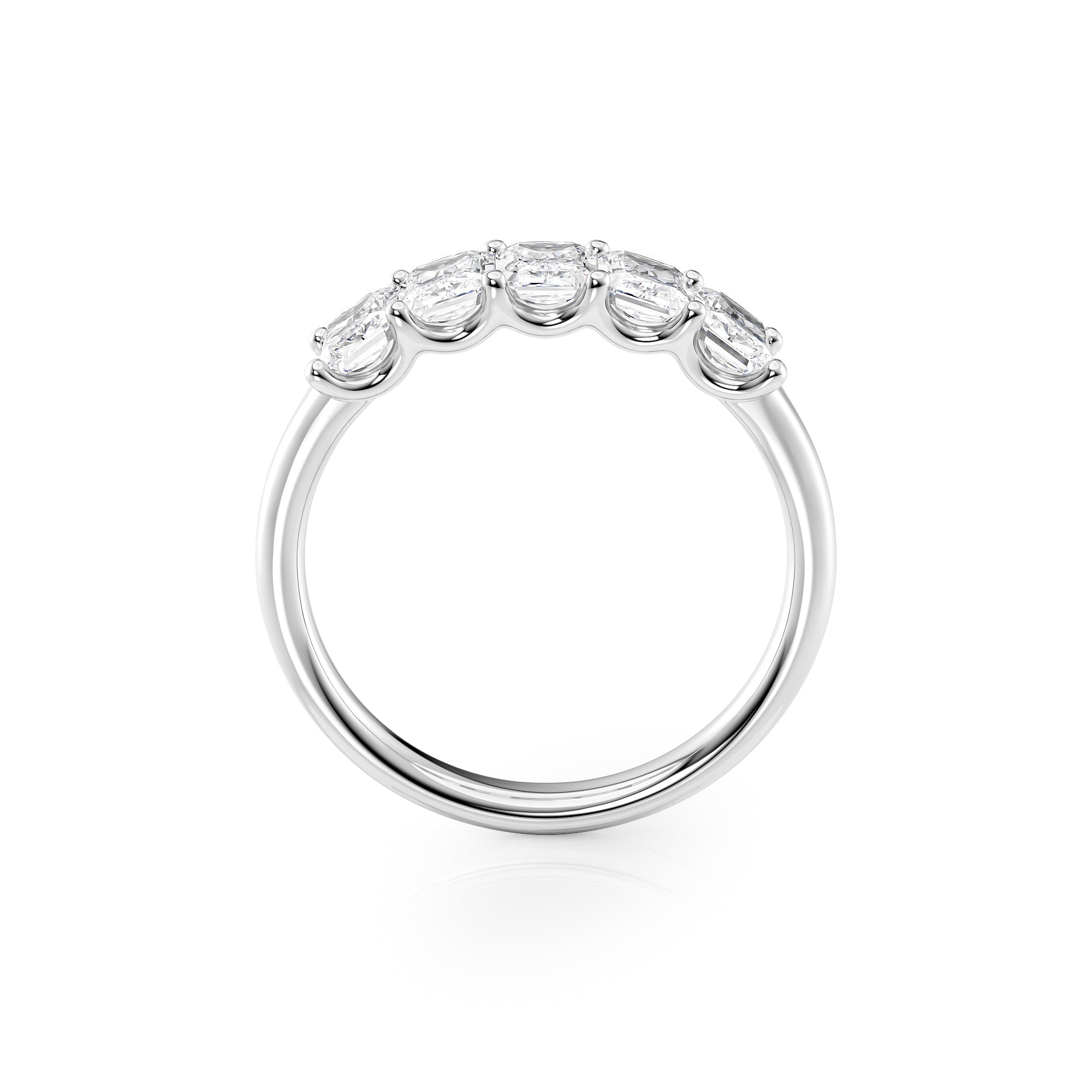 1.5ct Bice Radiant Cut Moissanite Ring - Silver