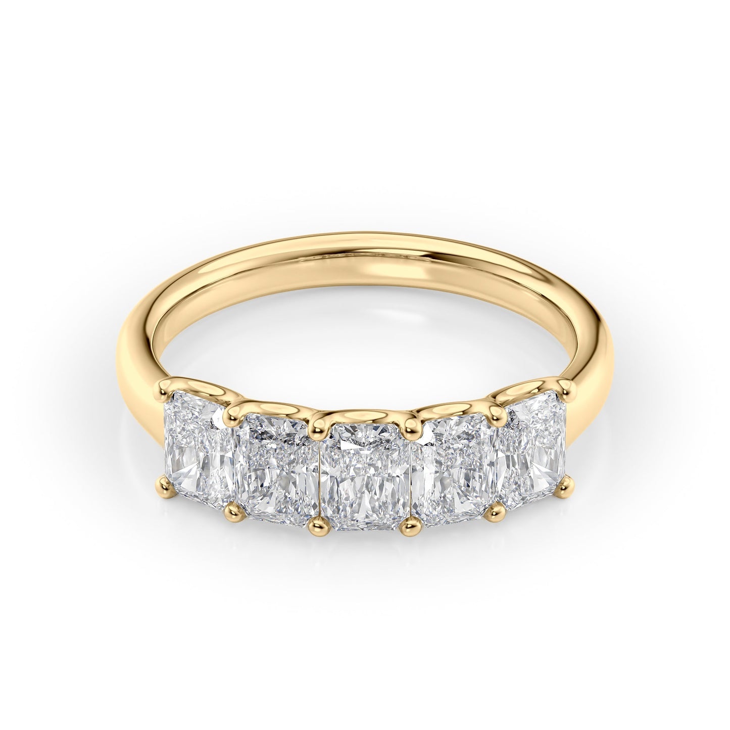 1.5ct Bice Radiant Cut Moissanite Ring - Gold