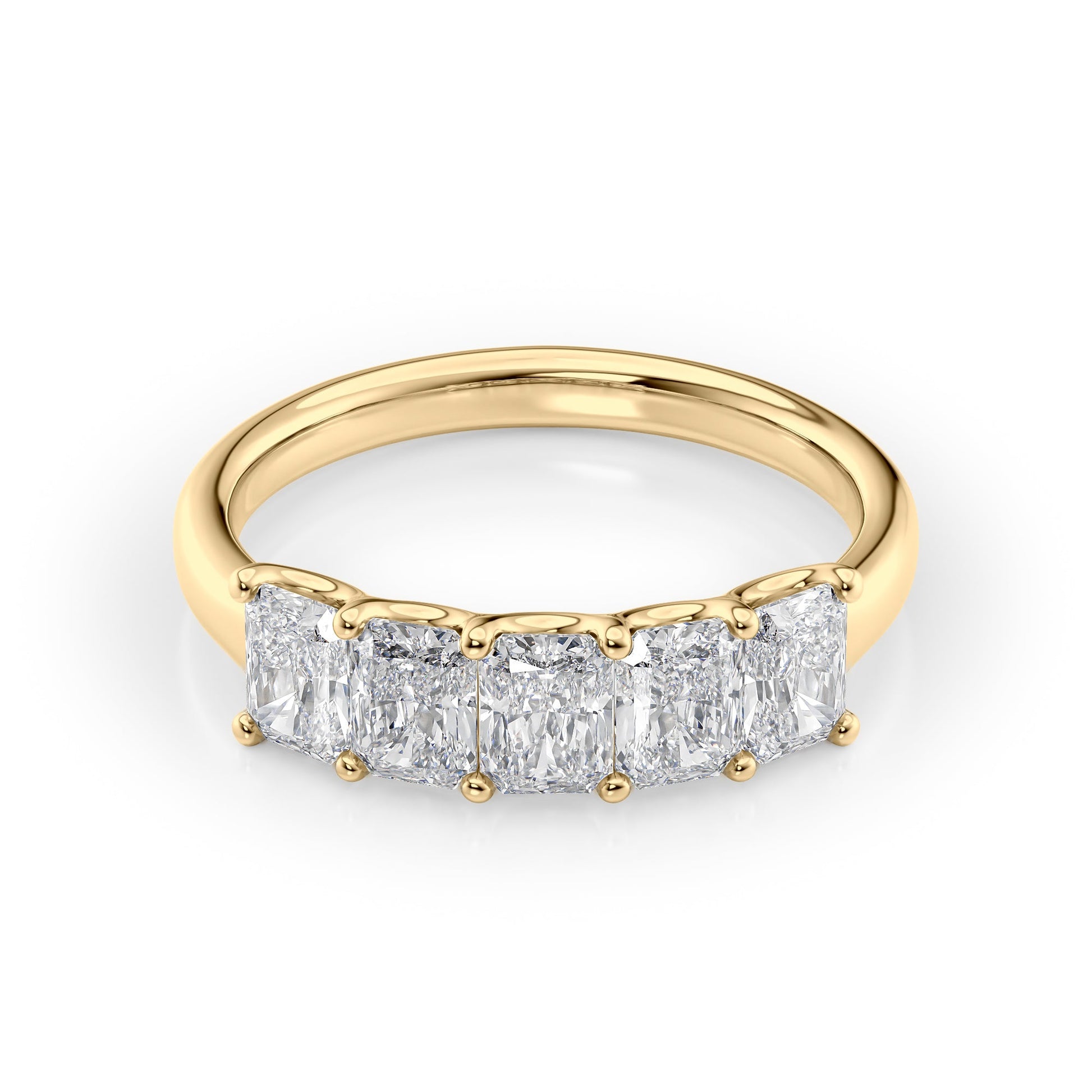 1.5ct Bice Radiant Cut Moissanite Ring - Gold