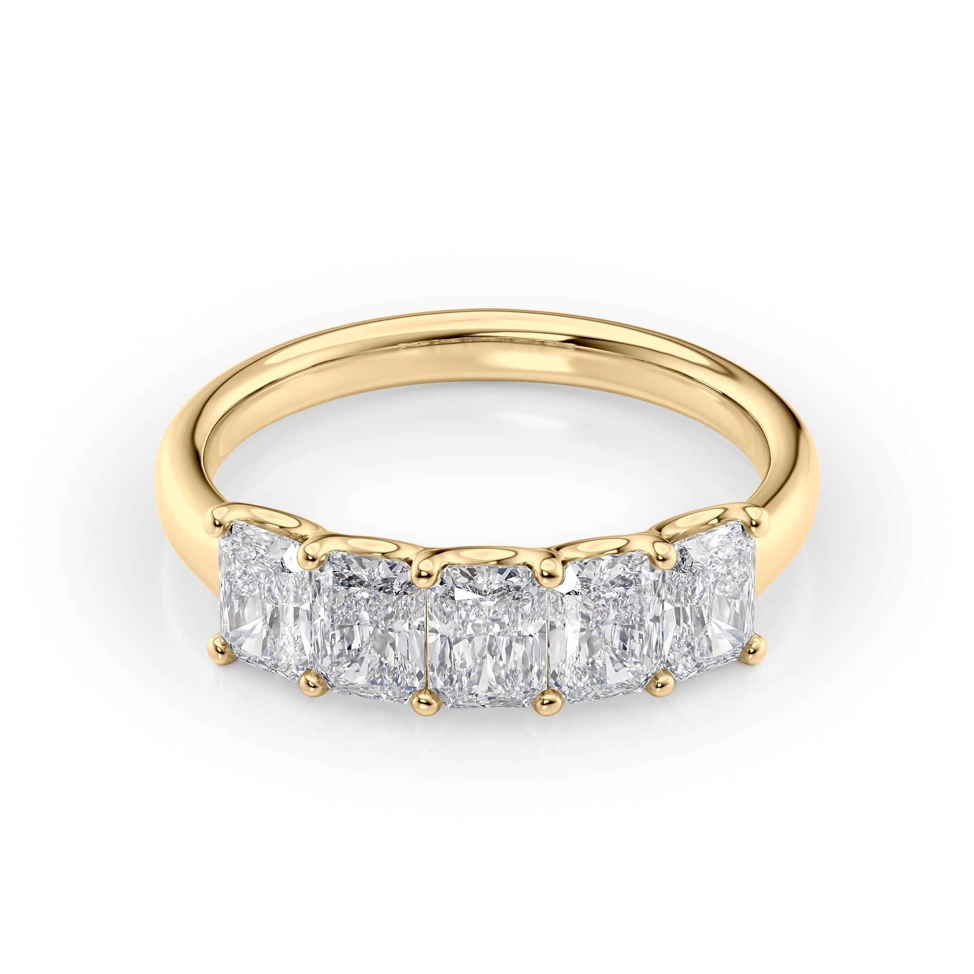 1.5ct Bice Radiant Cut Moissanite Ring - Gold