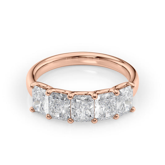 2ct Artemia Radiant Cut Moissanite Ring - Rose Gold