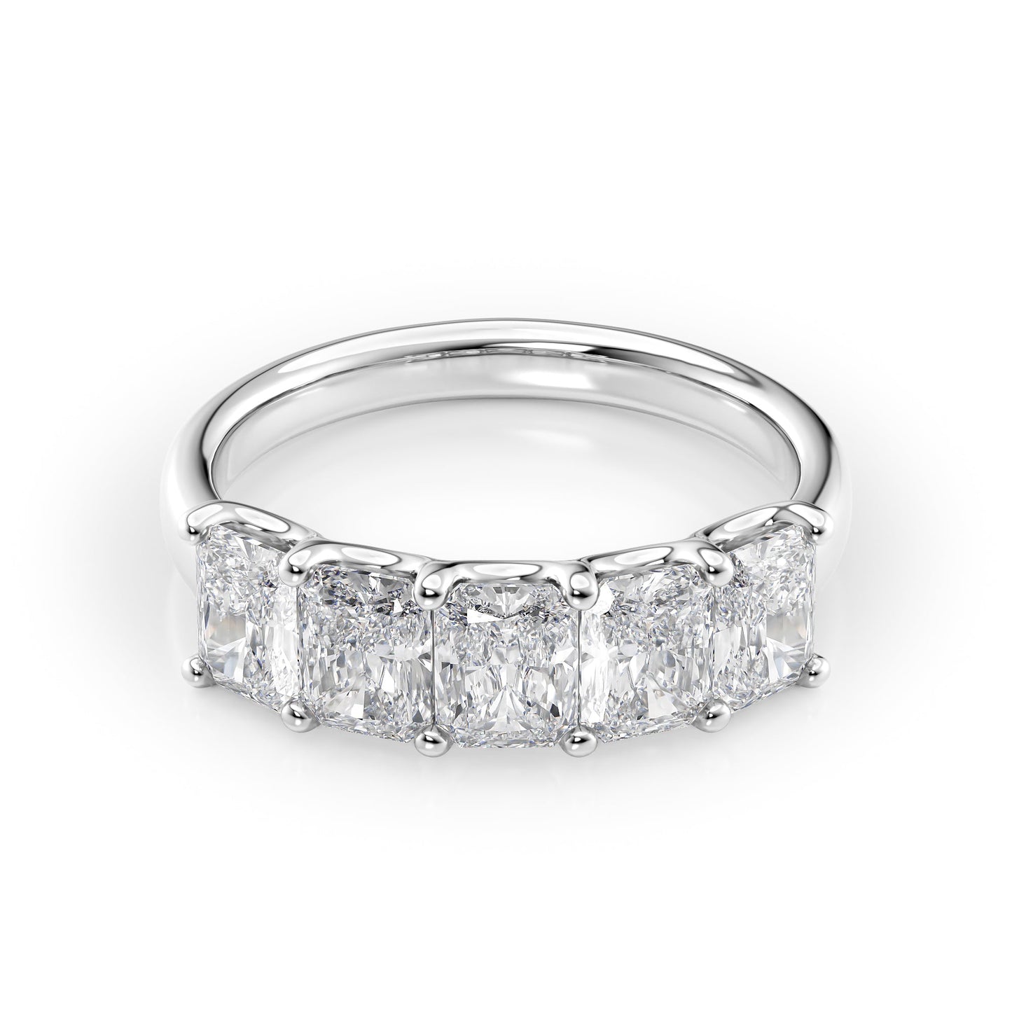 2ct Artemia Radiant Cut Moissanite Ring - Silver