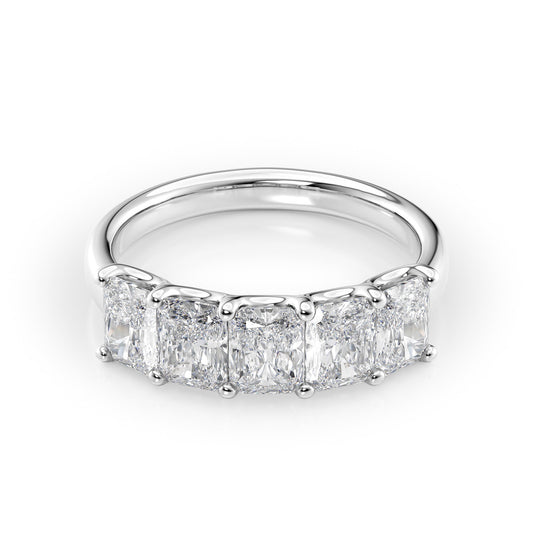 2ct Artemia Radiant Cut Moissanite Ring - Silver