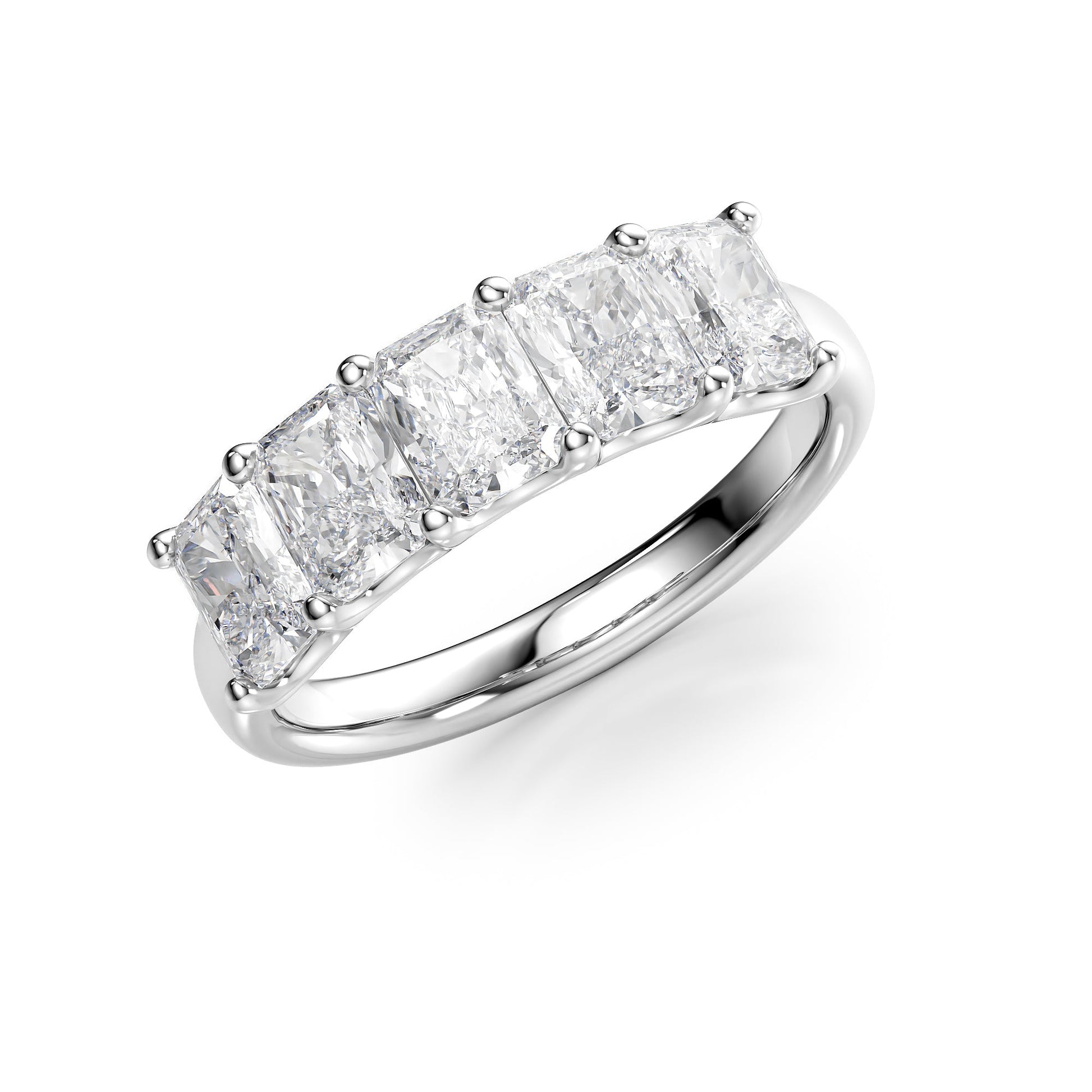 2ct Artemia Radiant Cut Moissanite Ring - Silver