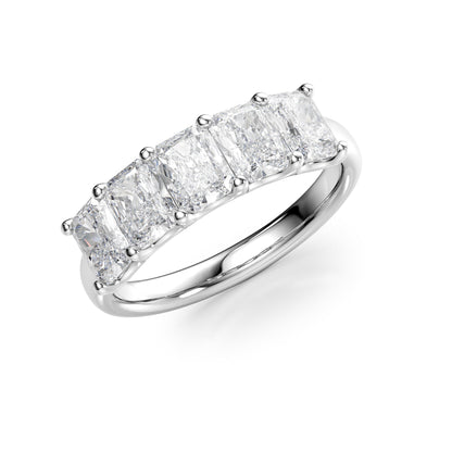 2ct Artemia Radiant Cut Moissanite Ring - Silver