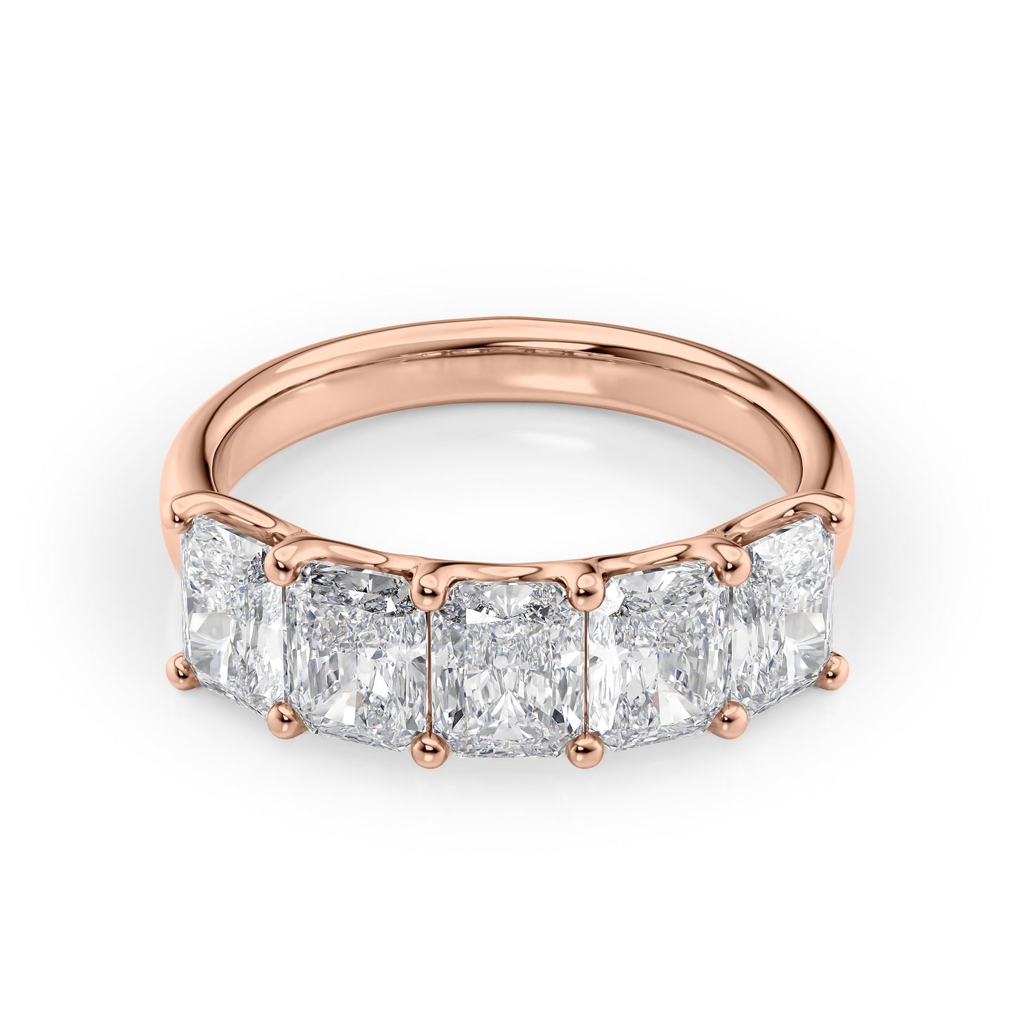 2.5ct Denara Radiant Cut Moissanite Ring - Rose Gold