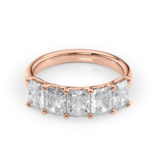 2.5ct Denara Radiant Cut Moissanite Ring - Rose Gold