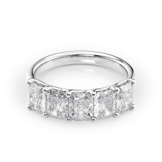 2.5ct Denara Radiant Cut Moissanite Ring - Silver