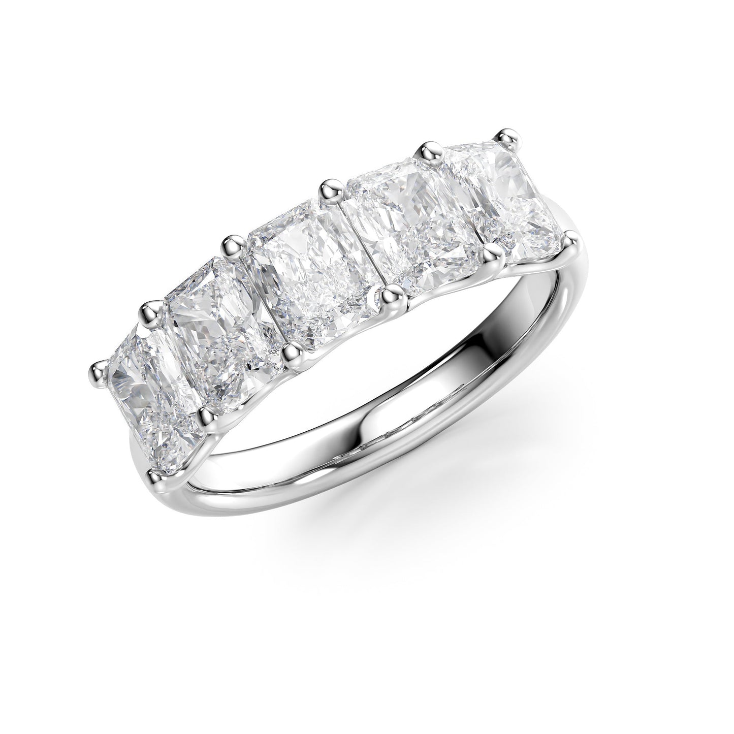 2.5ct Denara Radiant Cut Moissanite Ring - Silver
