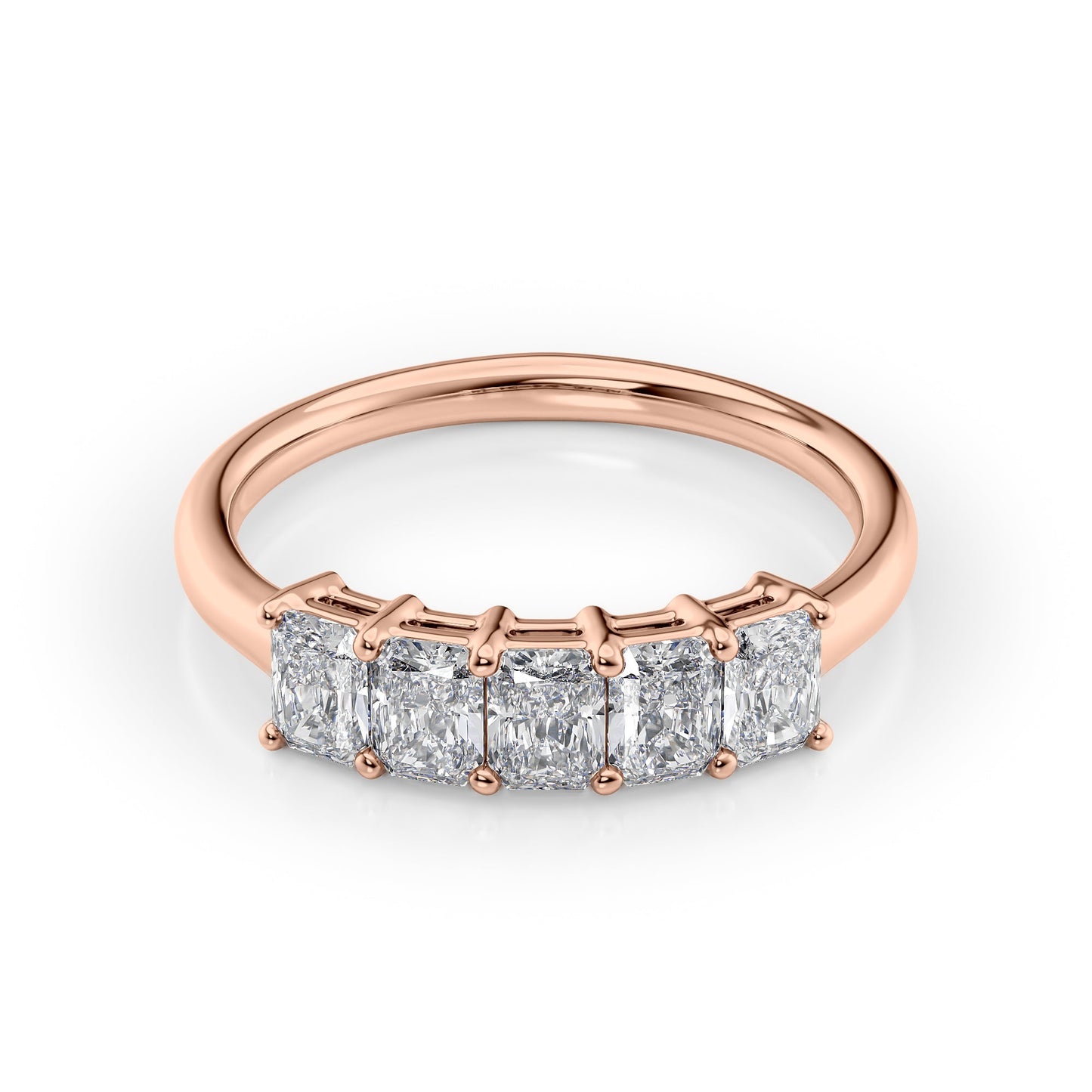 1ct Isidra Radiant Cut Moissanite Ring - Rose Gold