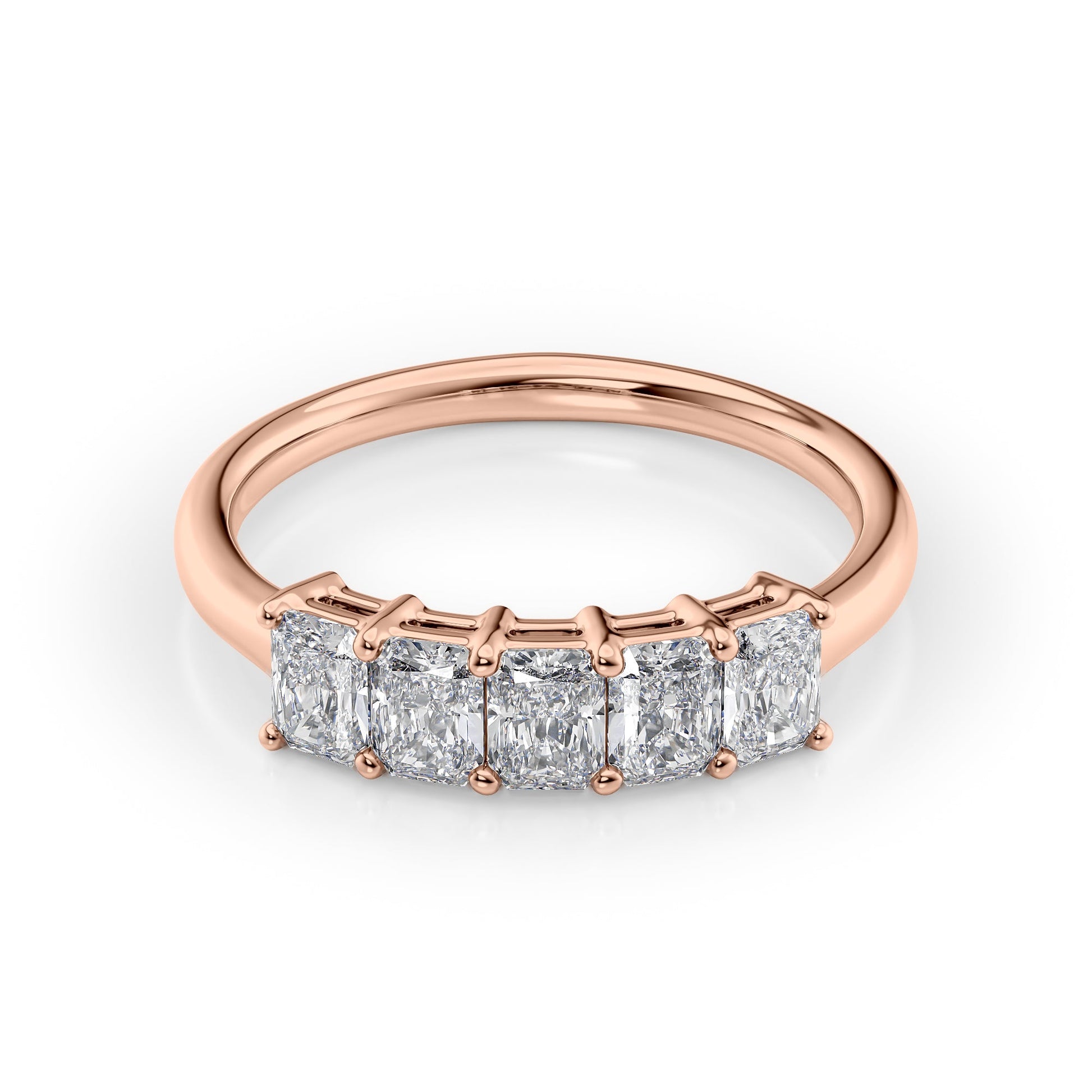 1ct Isidra Radiant Cut Moissanite Ring - Rose Gold