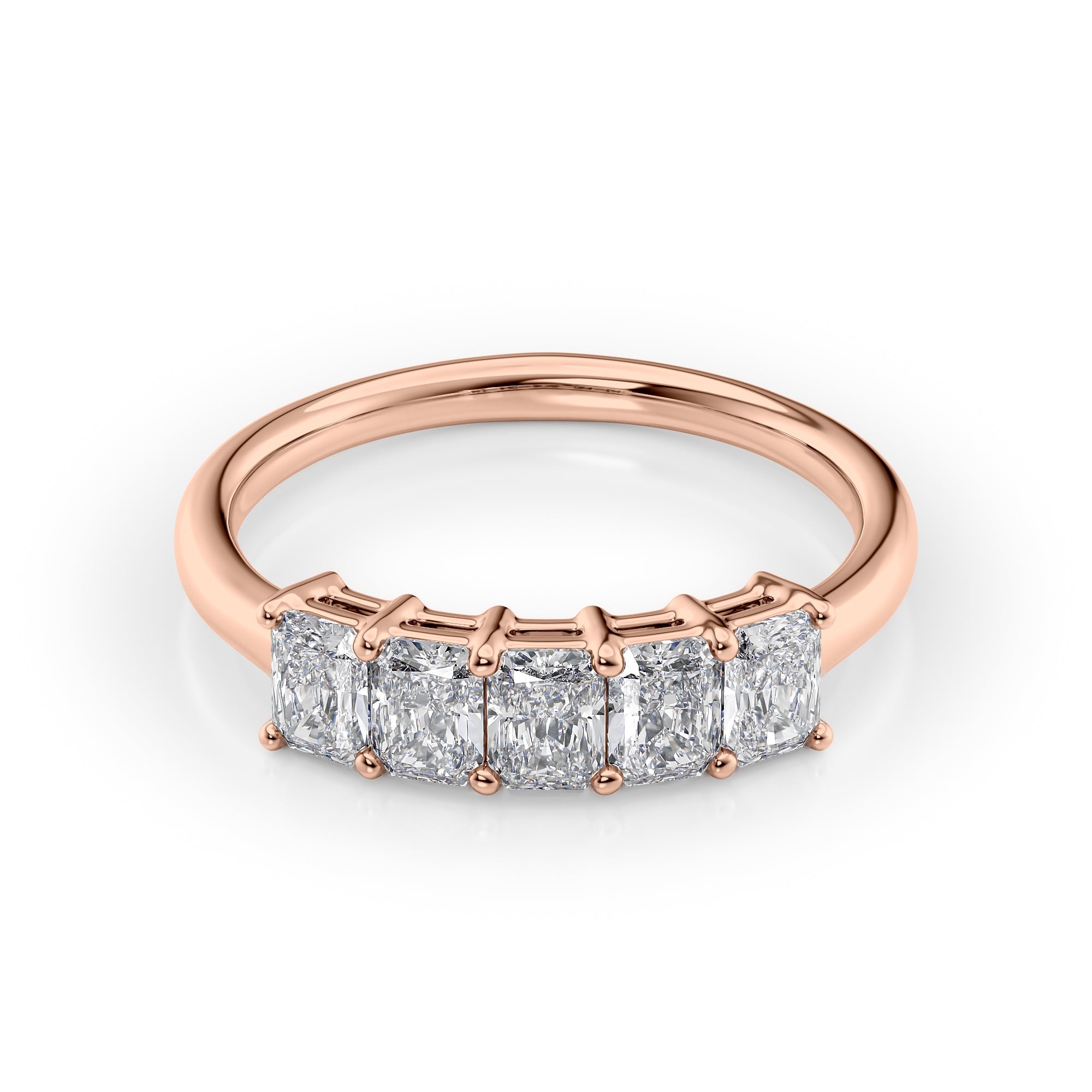 1ct Isidra Radiant Cut Moissanite Ring - Rose Gold