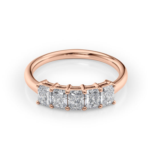 1ct Isidra Radiant Cut Moissanite Ring - Rose Gold