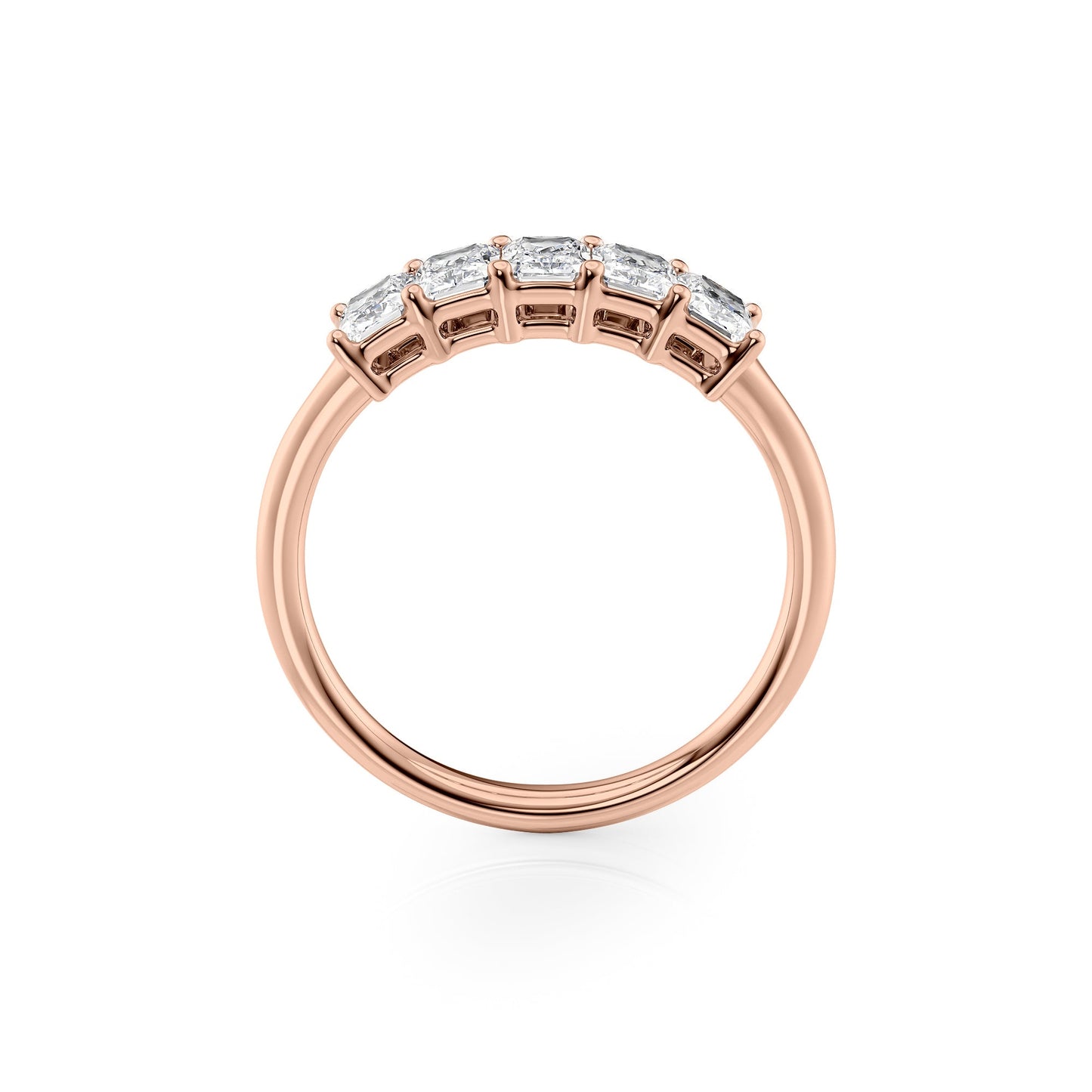 1ct Isidra Radiant Cut Moissanite Ring - Rose Gold