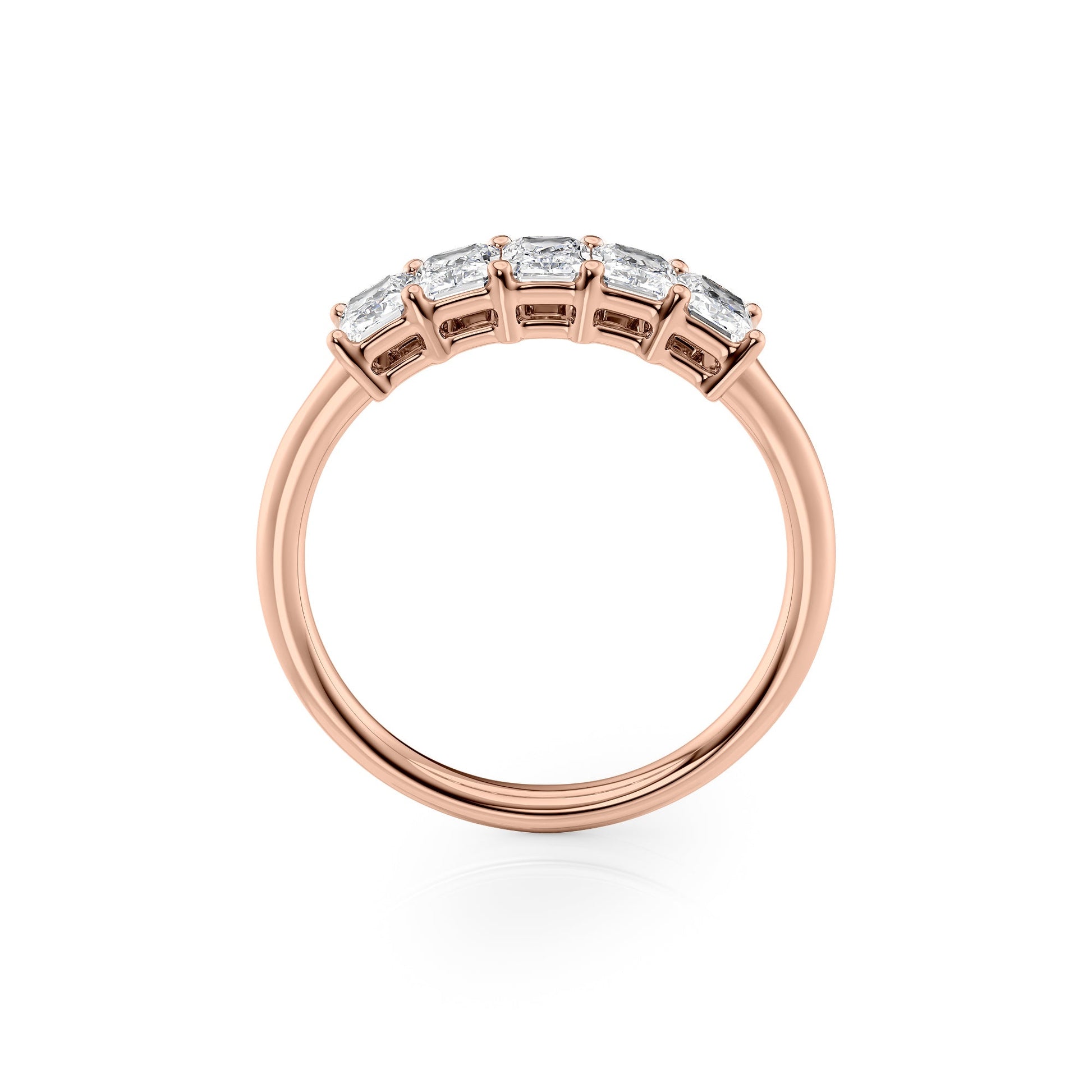 1ct Isidra Radiant Cut Moissanite Ring - Rose Gold